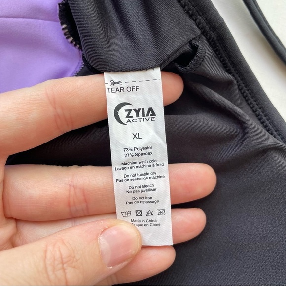Zyia Active Lilac Tricolor Adjustable Light n Tight Bra XL - Picture 4 of 5